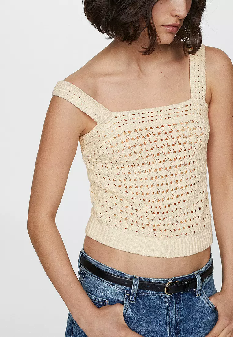 Mango crochet jumper on sale