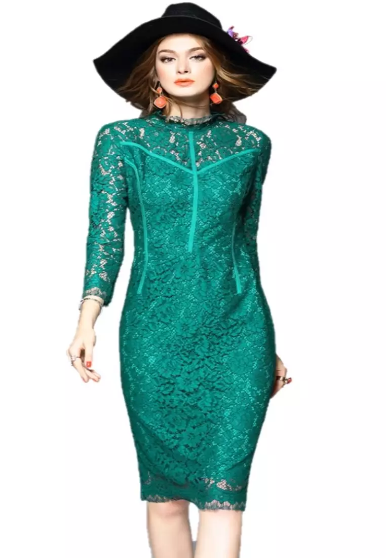 Buy Sunnydaysweety Elegant Lace One-piece Dress UA1109030GR Online ...
