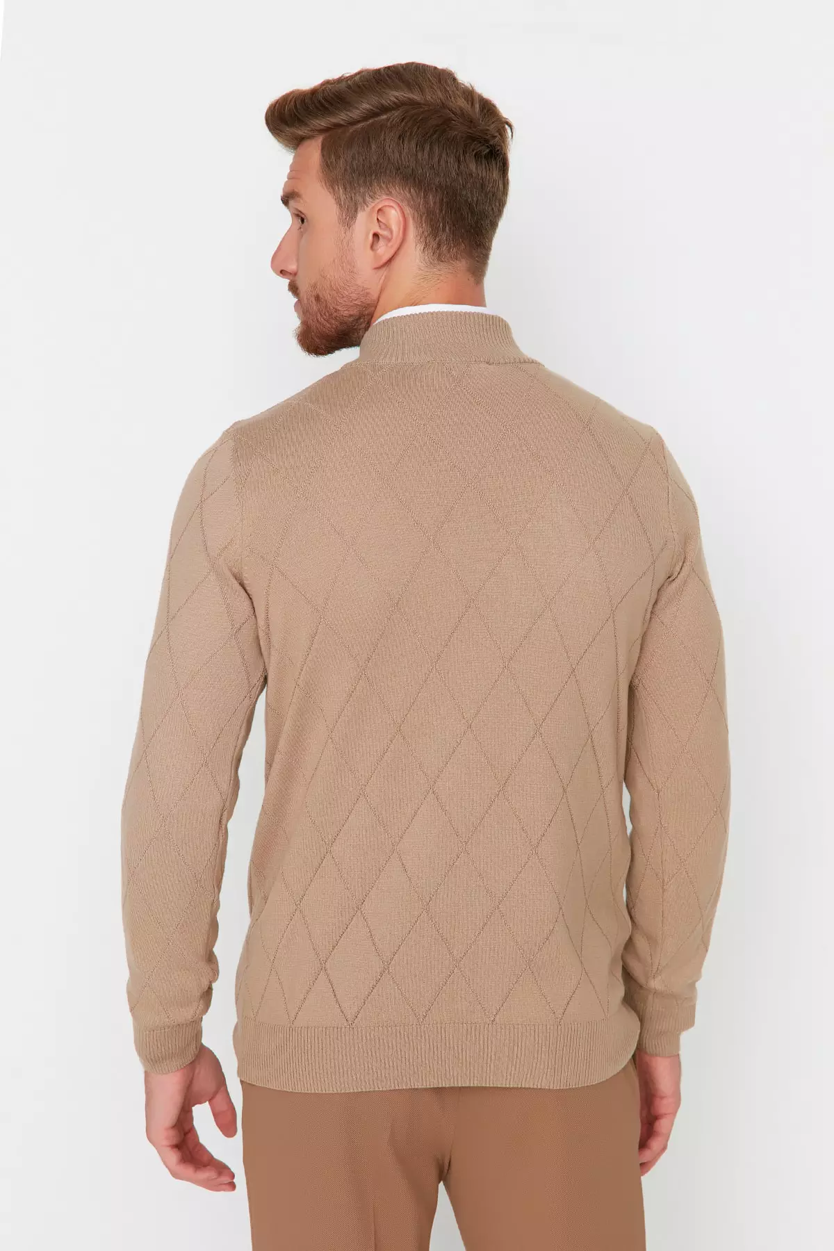 Slim Fit Half Zip Knit Sweater