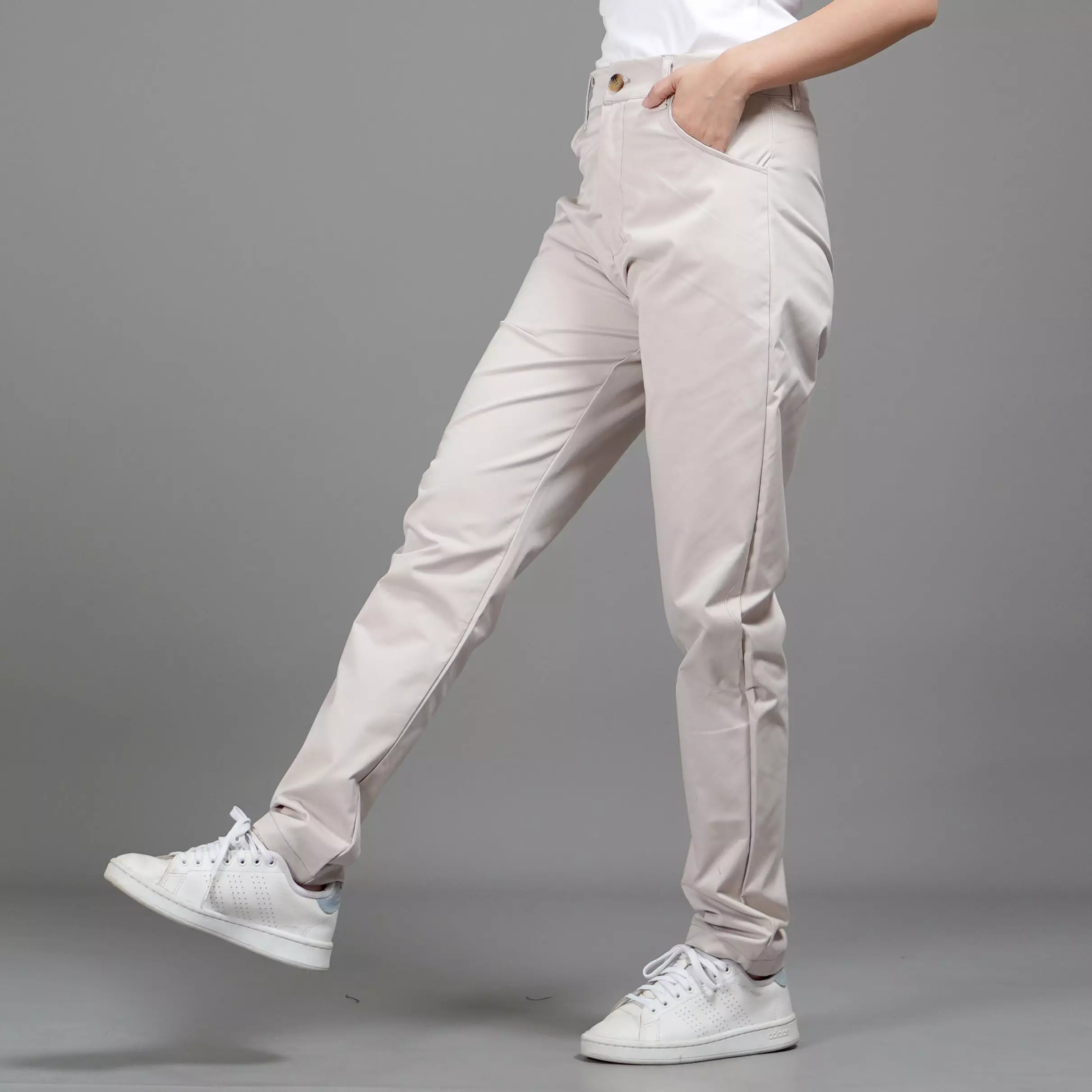  JEFIN Celana Panjang Wanita Casual Chino Pants Wanita - KREM