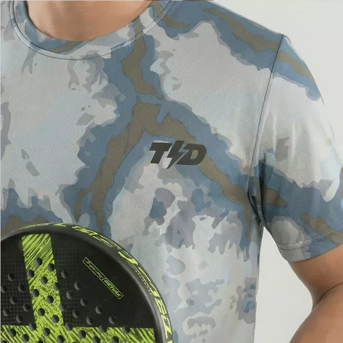 TDACTIVE Kaos Padel Pria Quick Dry | Jersey Olahraga Breathable Stretch | PORETECH berpori Tennis Training Ringan | grey river MSB59