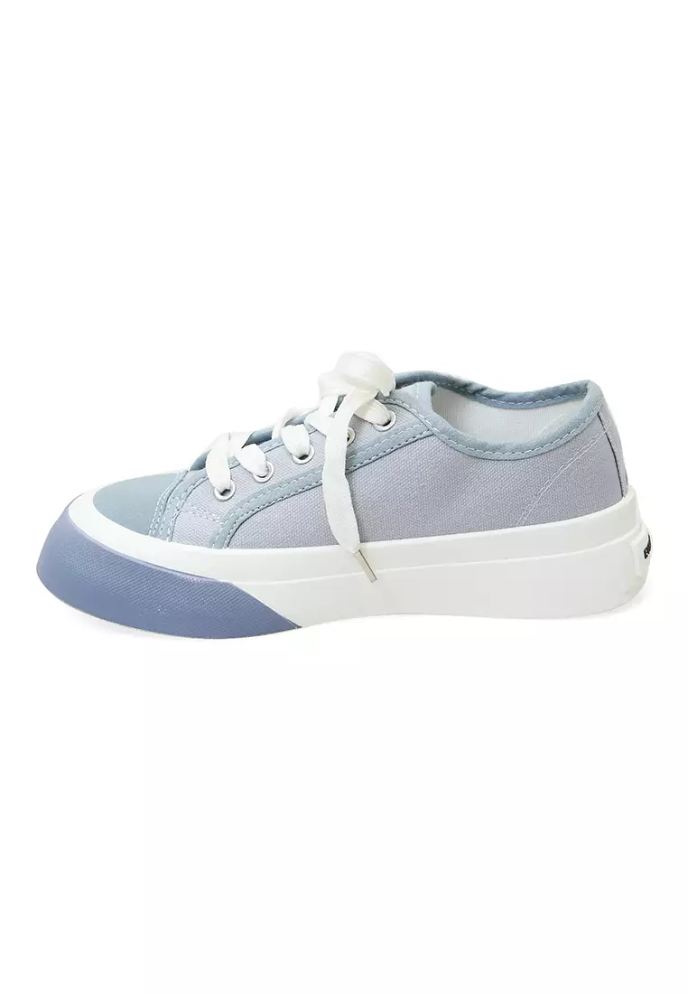 Sepatu Sneakers Women Tali Ikat Casual Premium Quality - Biru