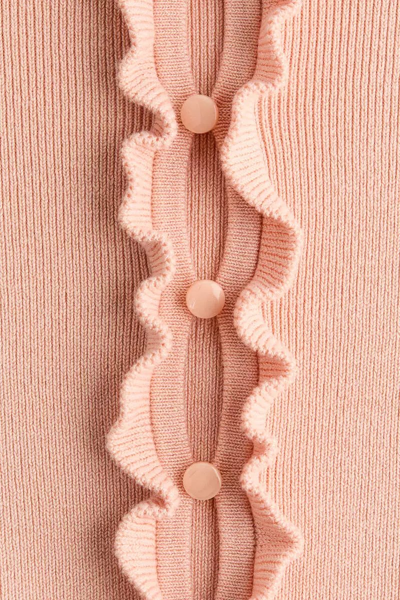 Frill-trimmed cardigan