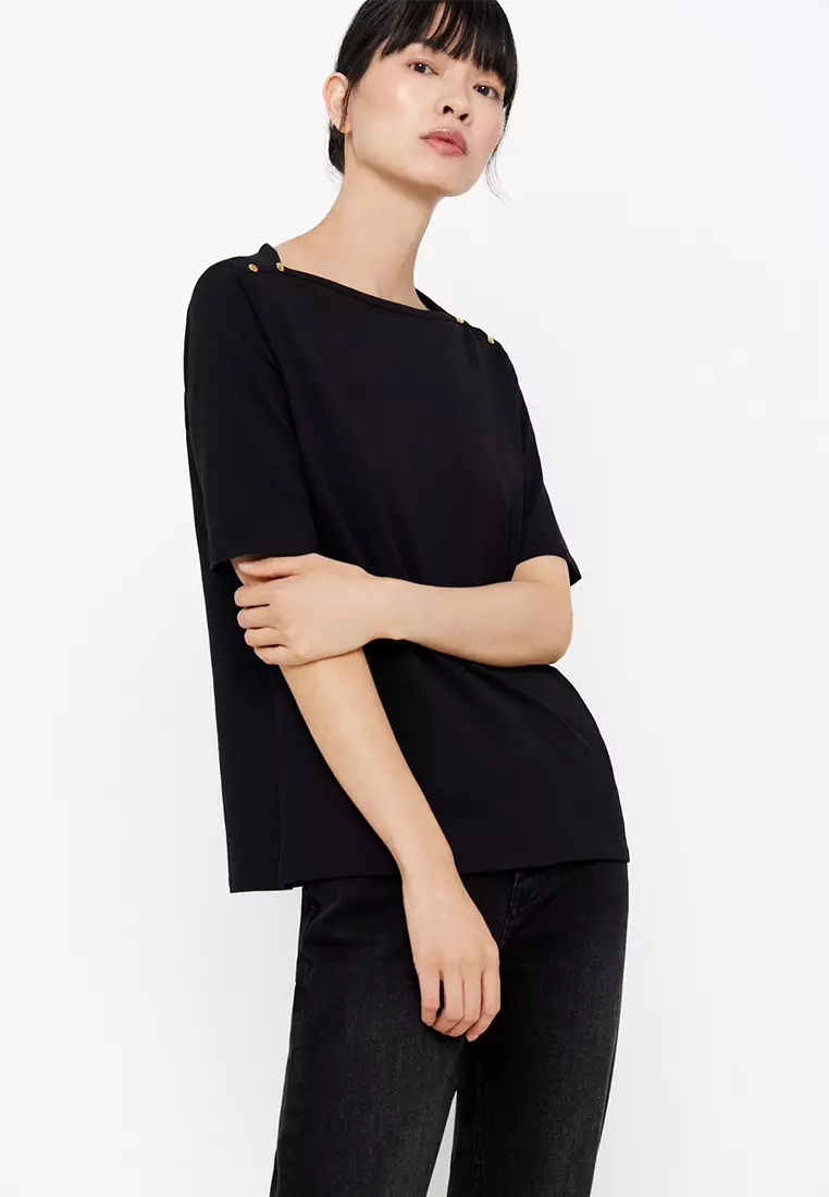 Basic Boat Neckline T-Shirt