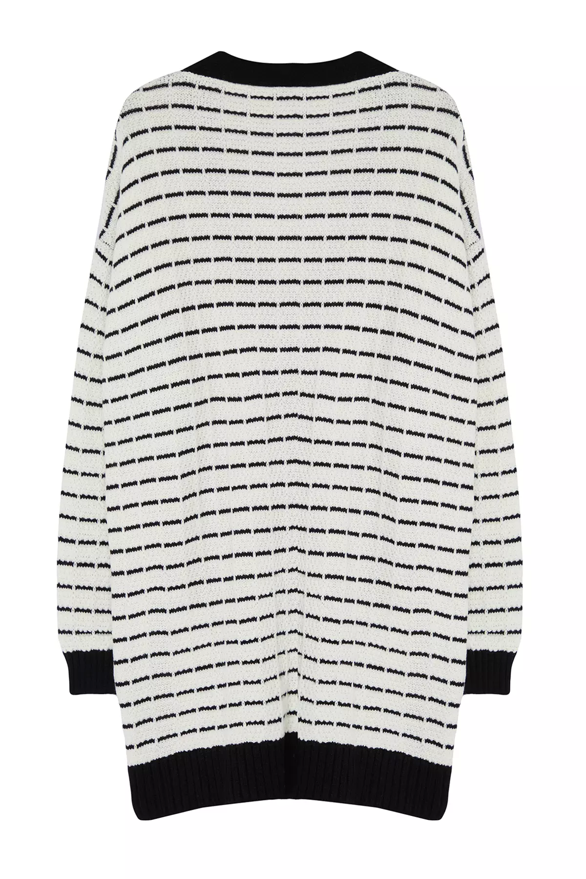 Tweed Knitwear Cardigan - Jacket Look, Black Tctaw25Th00016