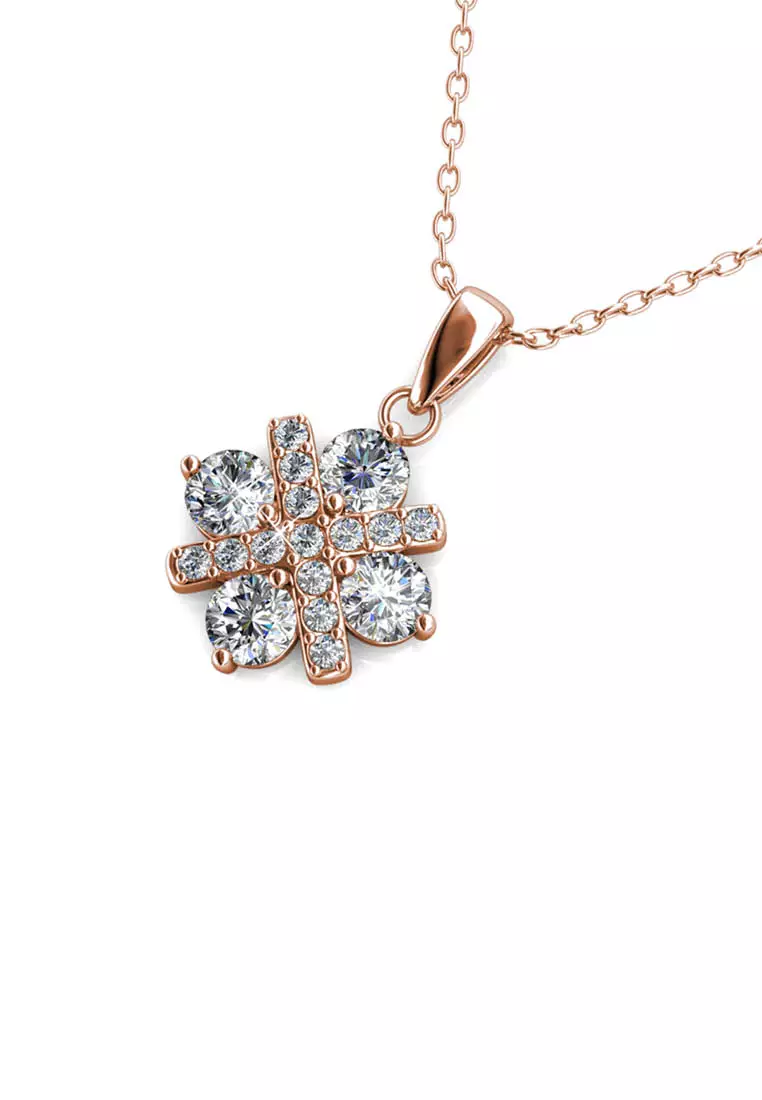 Cross Petal Pendant RG - Kalung Crystal by Her Jewellery