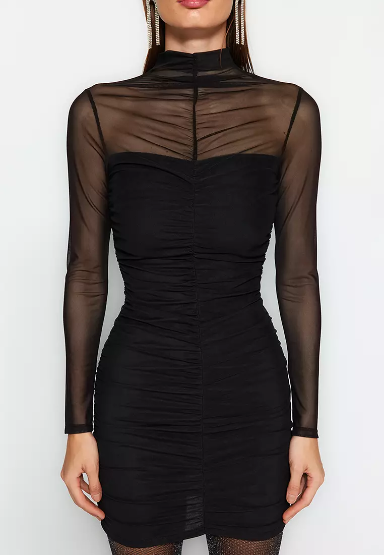 Draped Tulle Dress