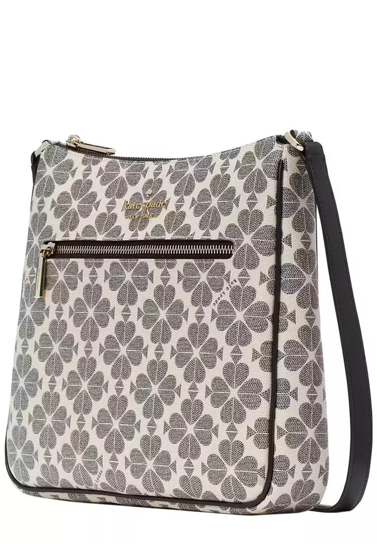 Signature Spade Flower Large Swingpack Crossbody Bag in Black Multi KG481