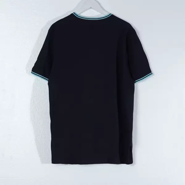 Kaos FRED PERRY TWIN COLLAR LIGHT BLUE NAVY TSHIRT 100% ORIGINAL