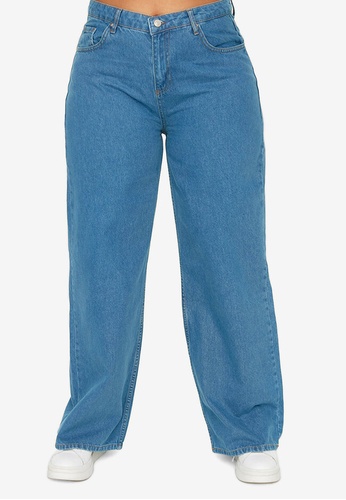 Trendyol blue Plus Size High Waist Wide Leg Jeans 81B14AAC81F2EFGS_1