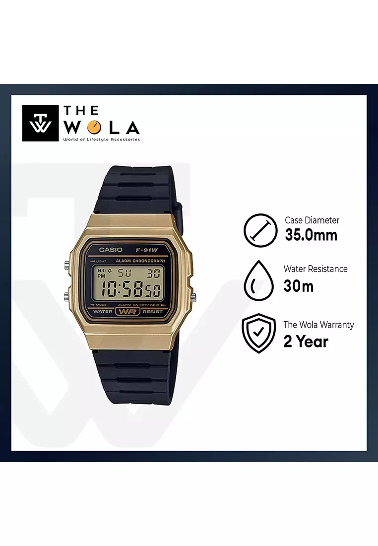 Men's Digital F-91WM-9A Black Resin Band Casual Watch