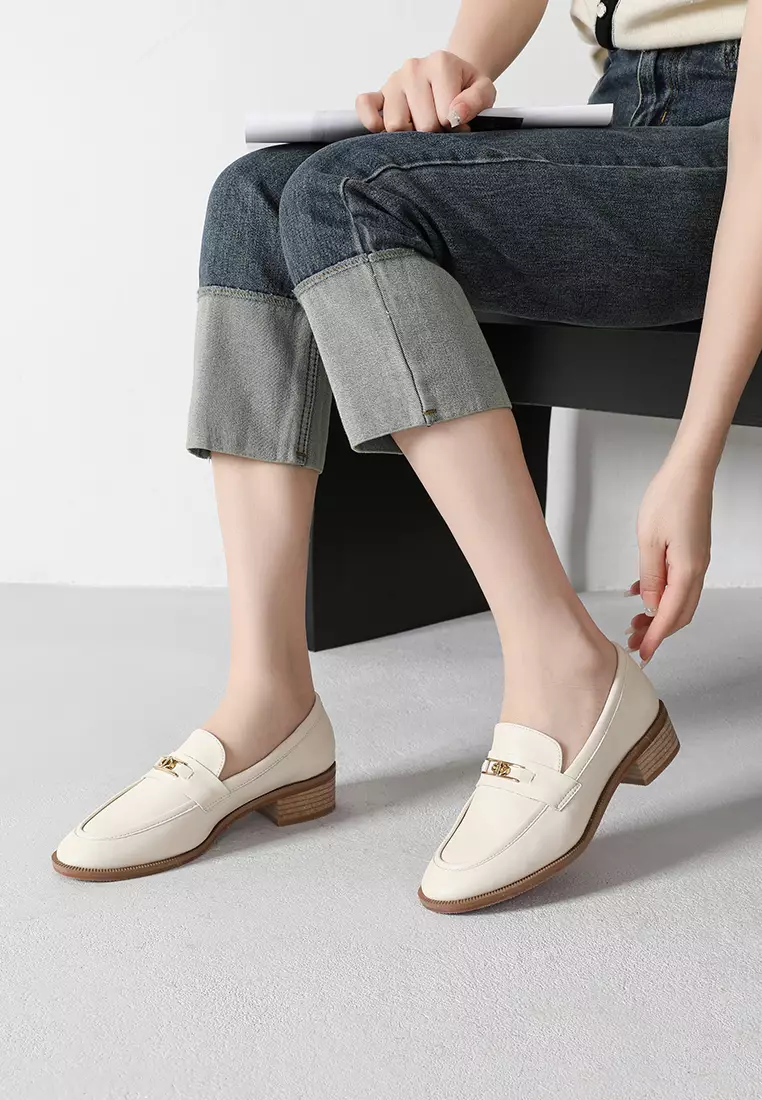 金屬搭扣真皮樂福鞋 TH128-9