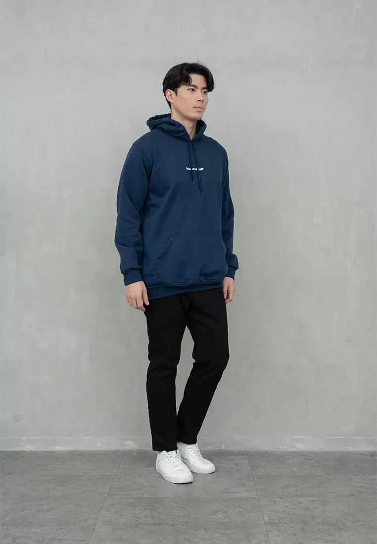 Houseofcuff Jaket Jumper Hoodie Tebal Premium Glow In The Dark Biru Navy