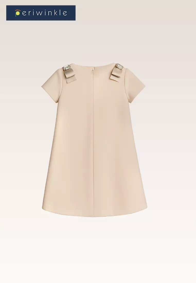 Randa Girls Beige Shift Dress with Headband