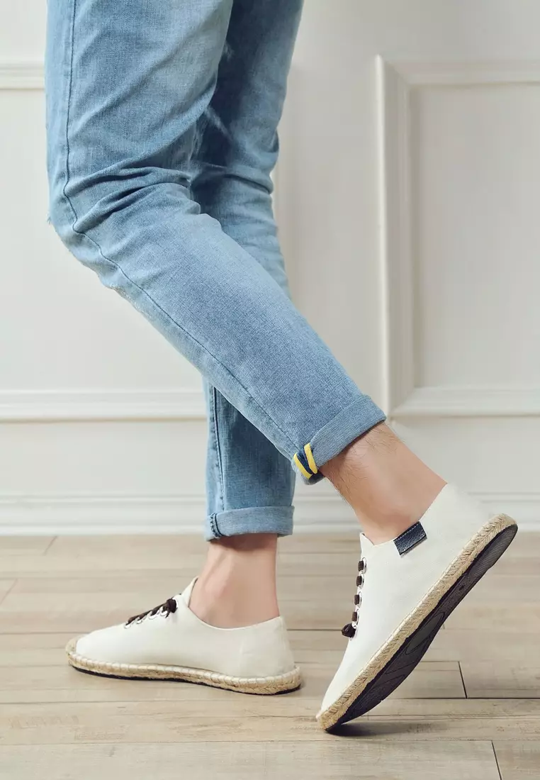 Color Matching Lace Up Canvas Espadrilles QZ-X35