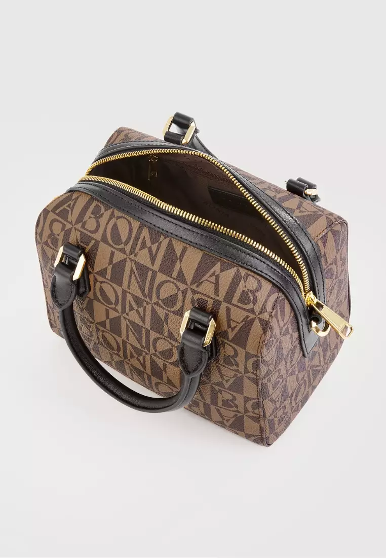 Eterna Small Monogram Satchel Bag Black