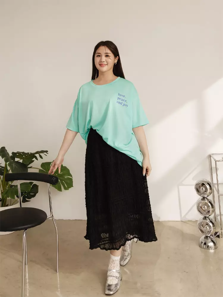 雲朵自訂款-涼感．英文字母長版T恤上衣《AB19582》