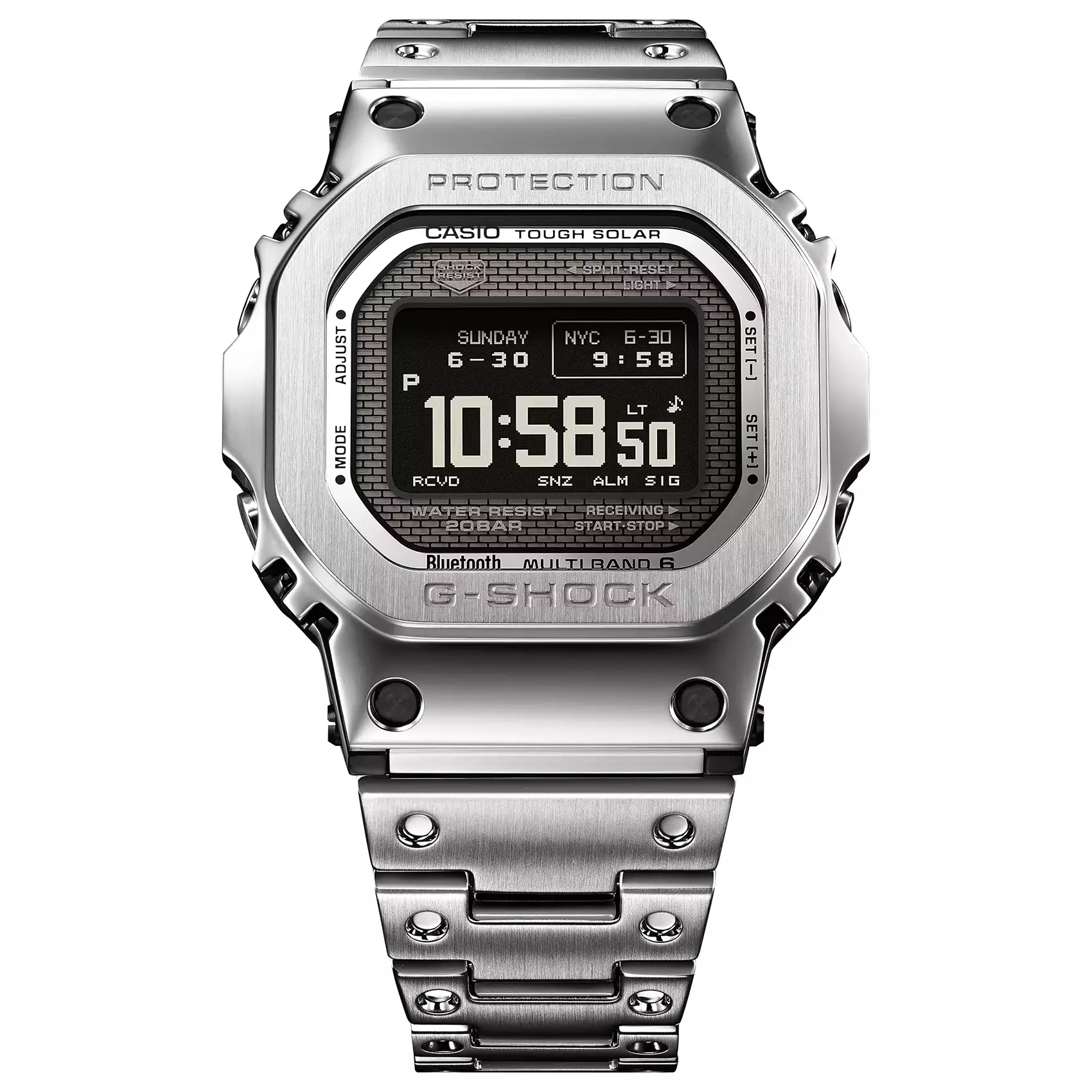 Casio G-Shock JDM Watch - Jam Tangan Digital Pria - All Silver Stainless Steel - GMW-BZ5000D-1D