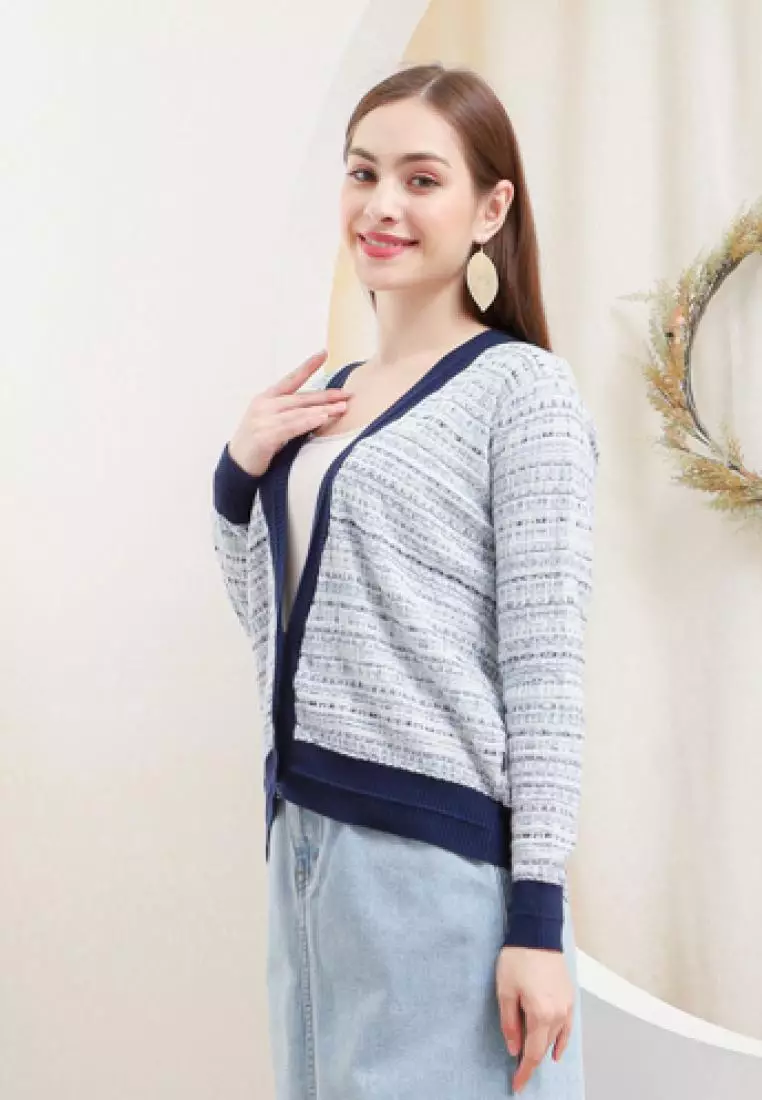 Delova Knit Cardigan in Light Blue