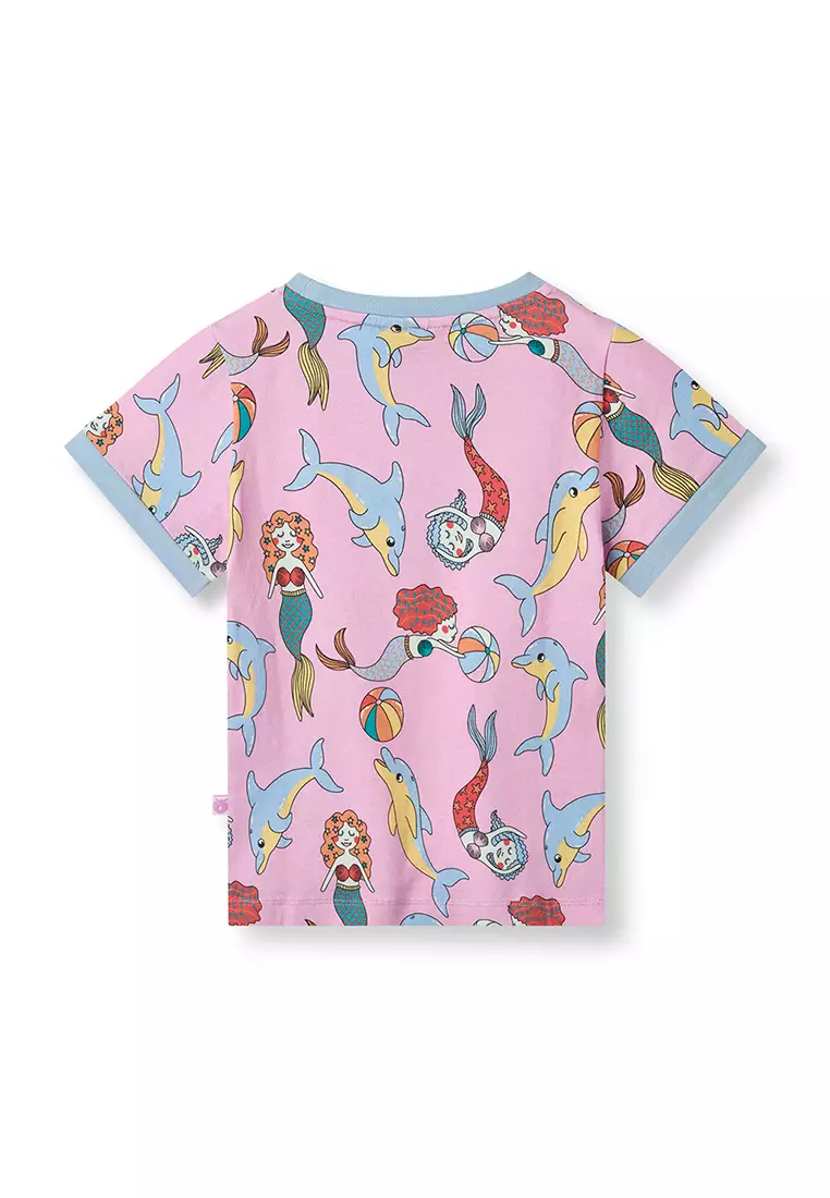 T-shirt with mermaid and dolphin