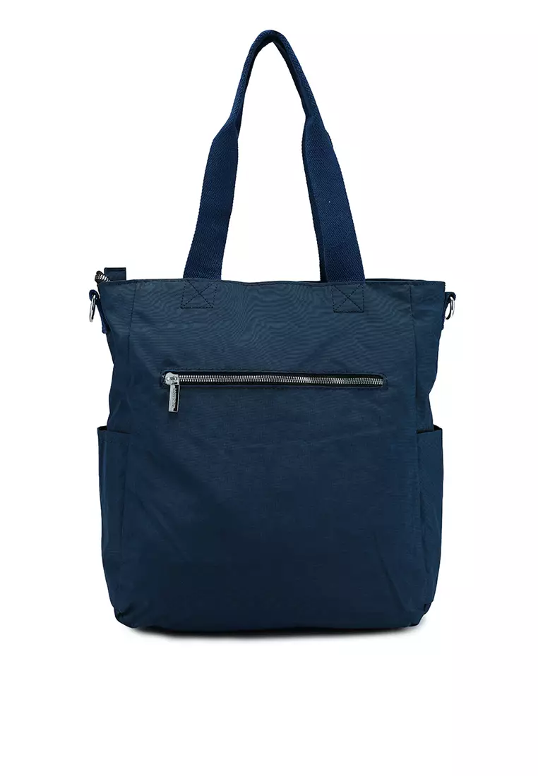 Metallic Series Crinkle Nylon Convertible Tote Bag