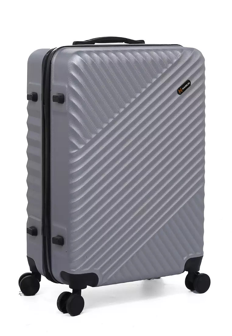 Austin Koper Unisex Size 24 Inch Travel Bag Large Compartment Material Fiber ABS ORIGINAL - Silver