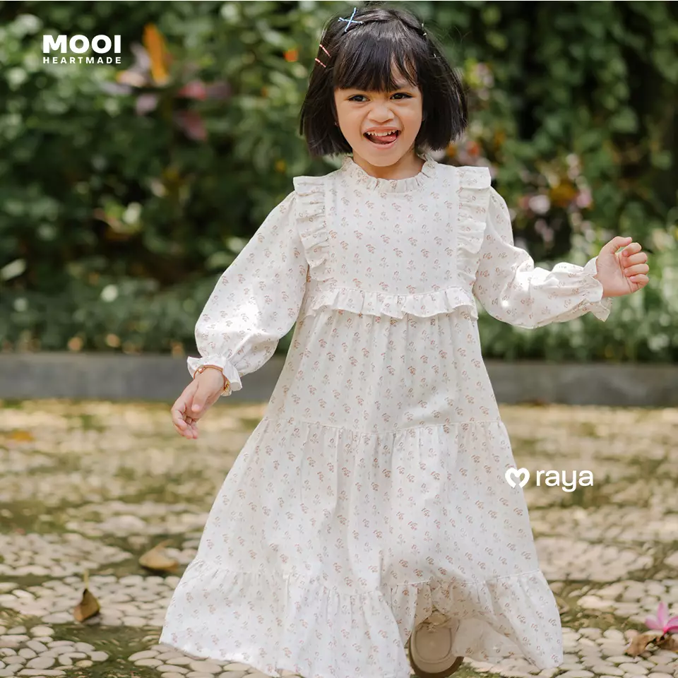 Mooi Dress Anak Gamis Anak Perempuan Raya Collection Namyra Dress - White