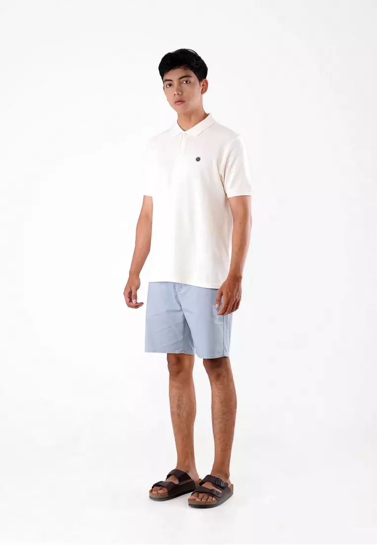 Famo Men's Polo T-Shirt Short Sleeve Cotton Blend Logo Plain C051223