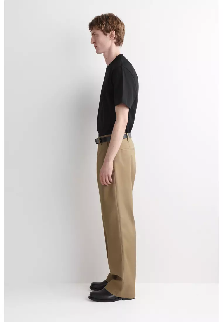 COTTON RELAXED-FIT WIDE-LEG CHINOS