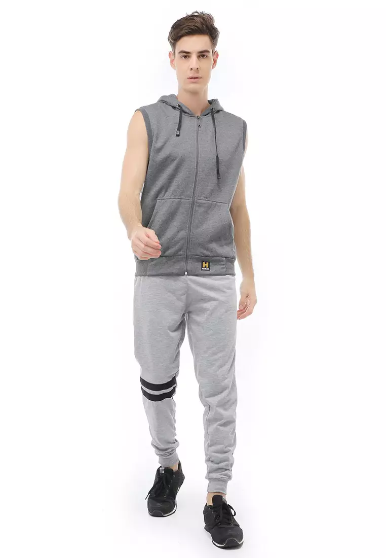 Clover Jacket Pria Rompi Zipper Polos Material Fleece ORIGINAL - Dark Grey