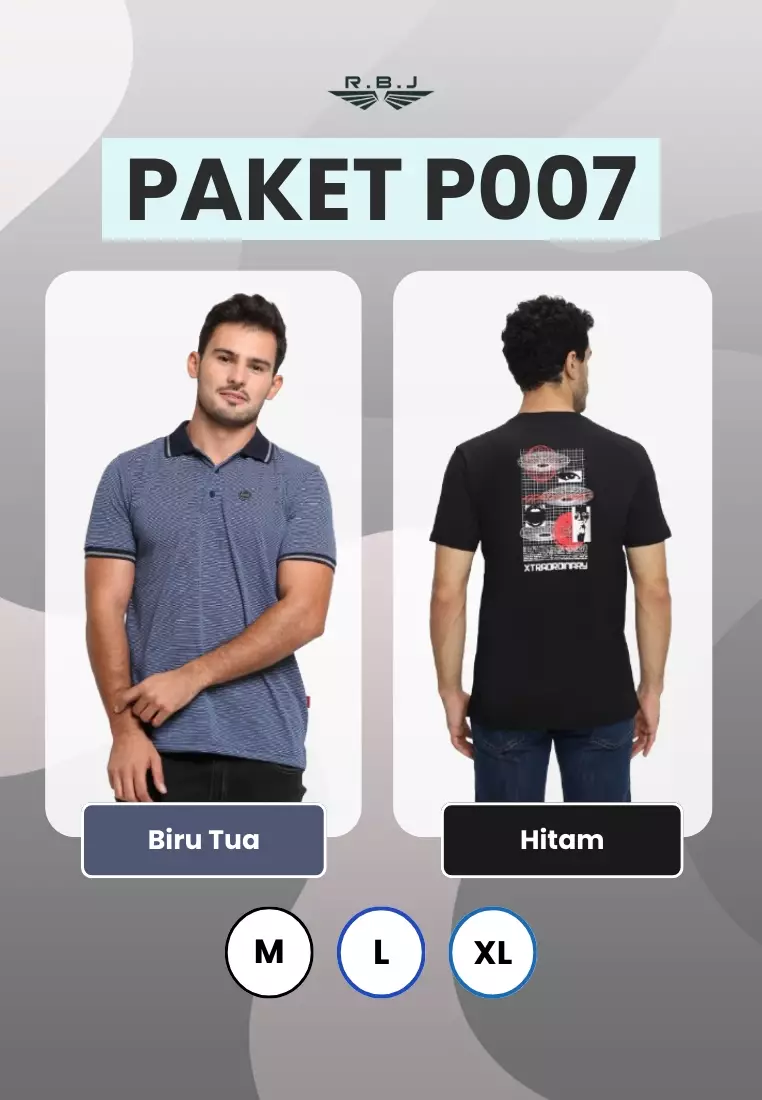Buy 1 Get 1 Polo Shirt + T-Shirt Pria