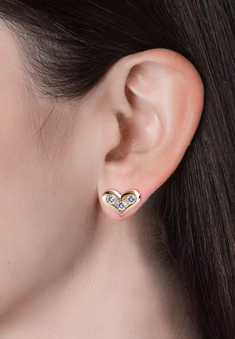 Kolina Earring Rose Gold - Anting Crystal by Her Jewellery