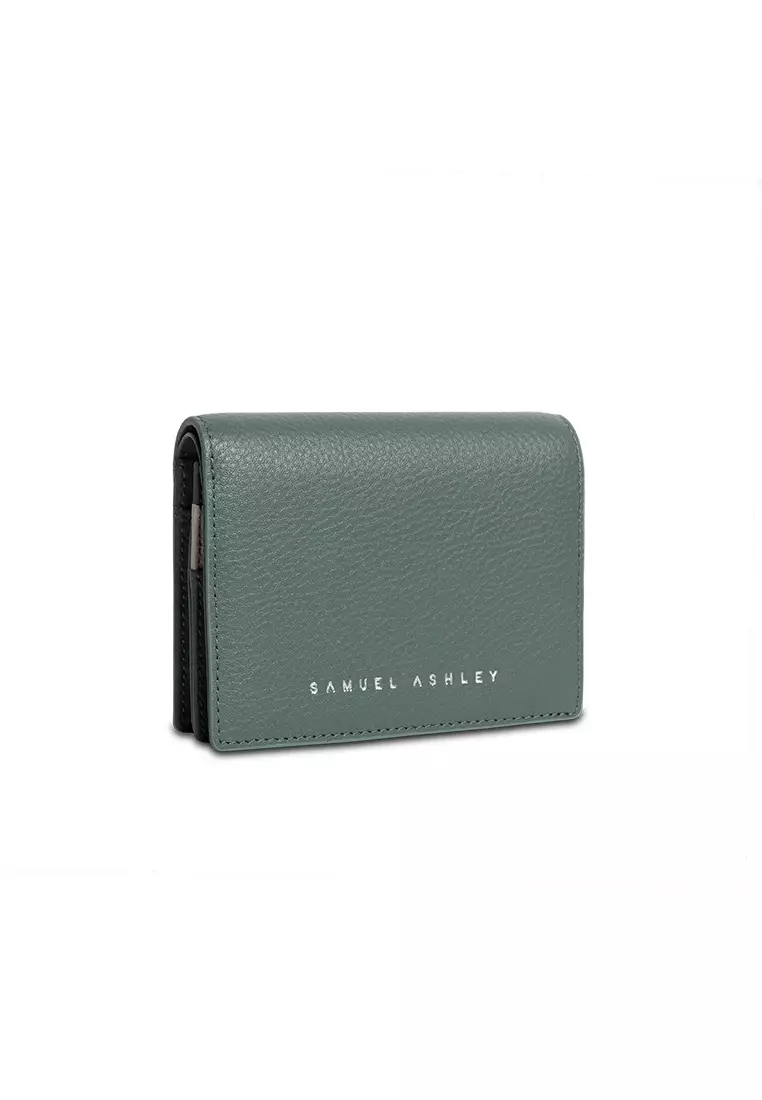 Lola Bi-fold Leather Wallet - Jungle Green