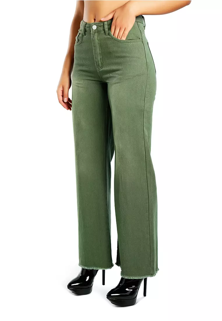 Army Green Ultra Comfortable Loose Fit Denims