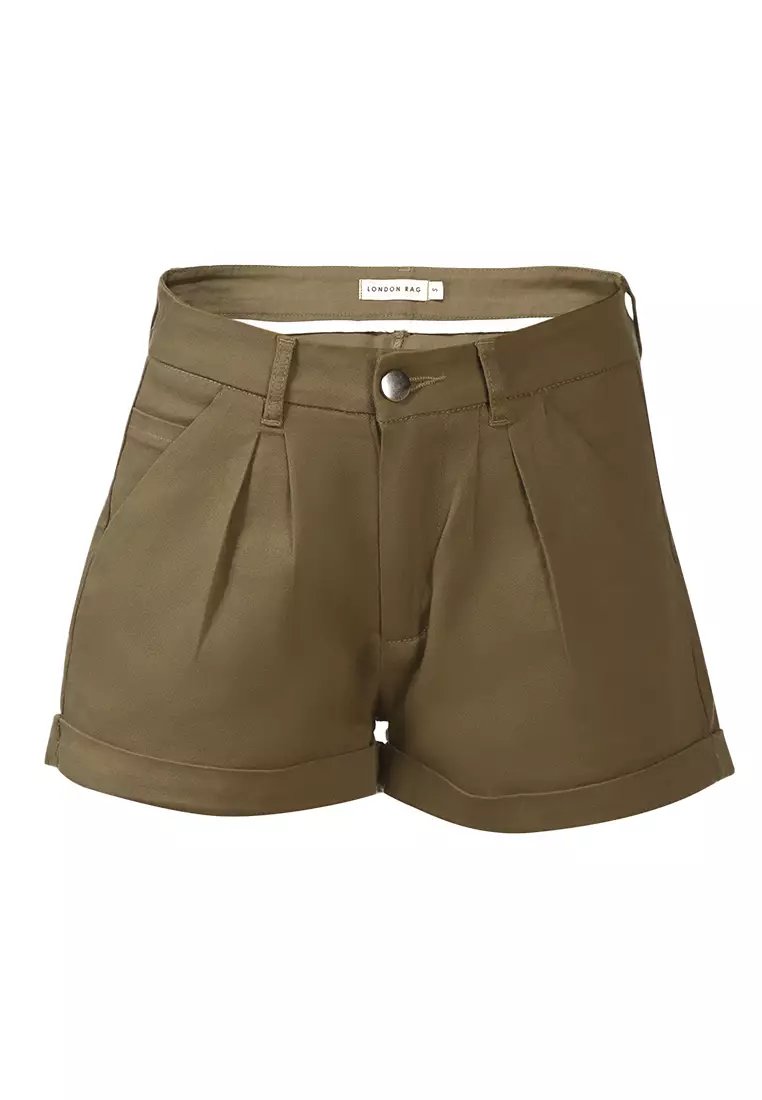 Buy London Rag Khaki Pleated Shorts 2024 Online ZALORA
