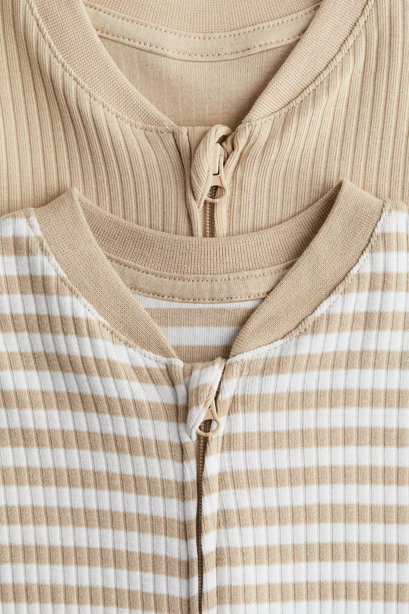 2-pack cotton sleepsuits