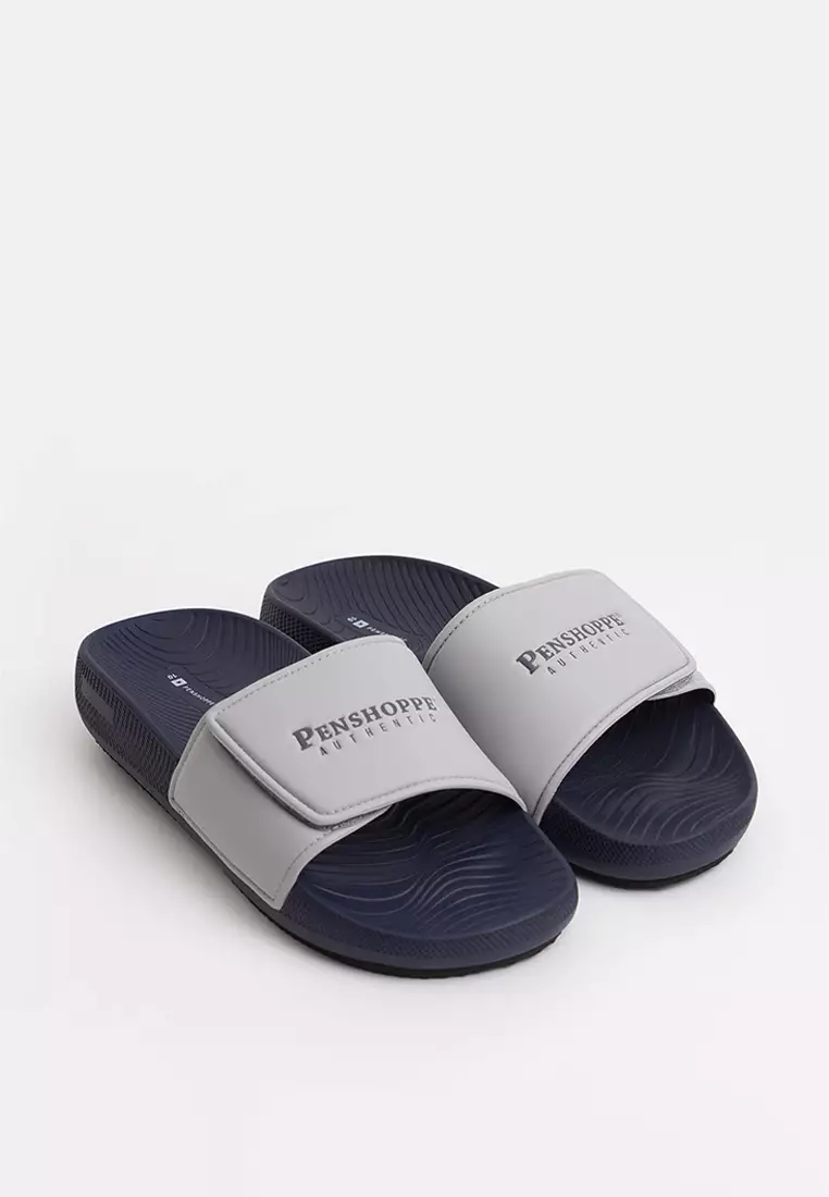 Buy Penshoppe Men's Two-Toned Soft Sole Slides with Debossed