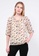 NE Double S beige Ne Double S- Three Quarter Sleeve Floral Blouse With Ruffle On V Neck 6BEEAAA54A3004GS_1