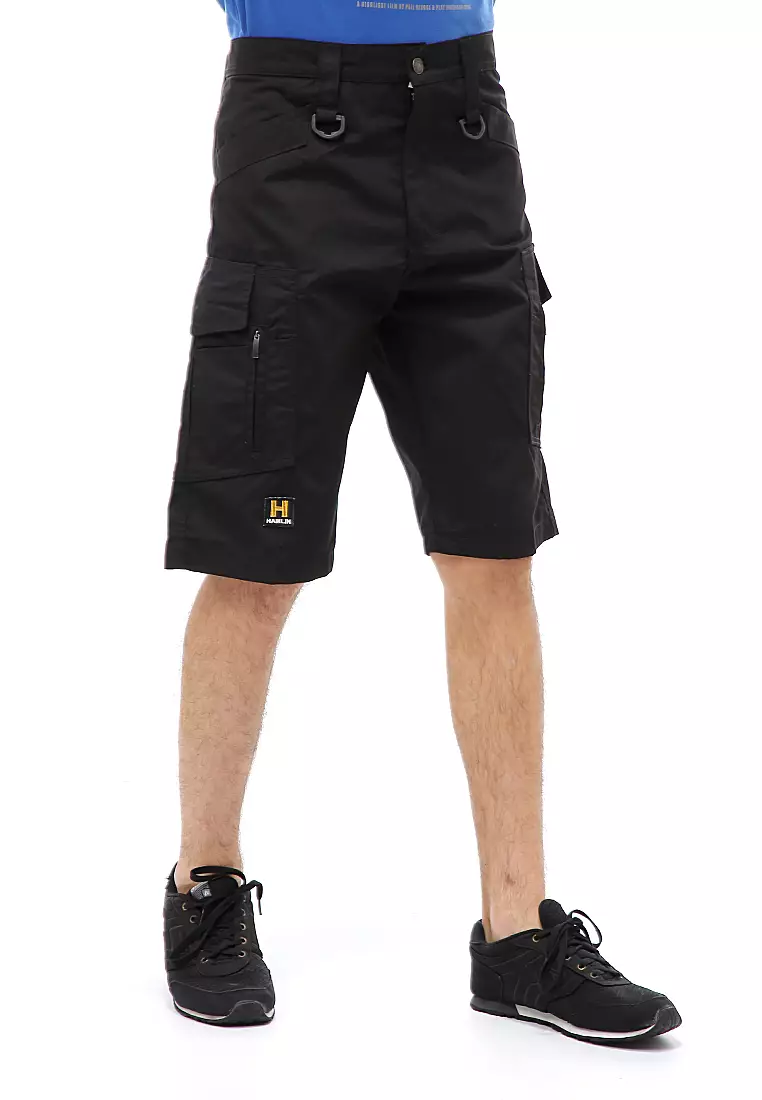 Rishham Short Pants Celana Pendek Kasual Pria Anti Gesek Material Cotton ORIGINAL - Black