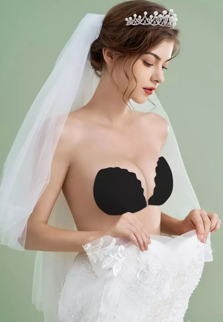 Kiss & Tell Scallop Thick Push Up Stick On Nubra in Black Seamless  Invisible Reusable Adhesive Stick on Wedding Bra 隐形聚拢胸 2024, Buy Kiss &  Tell Online