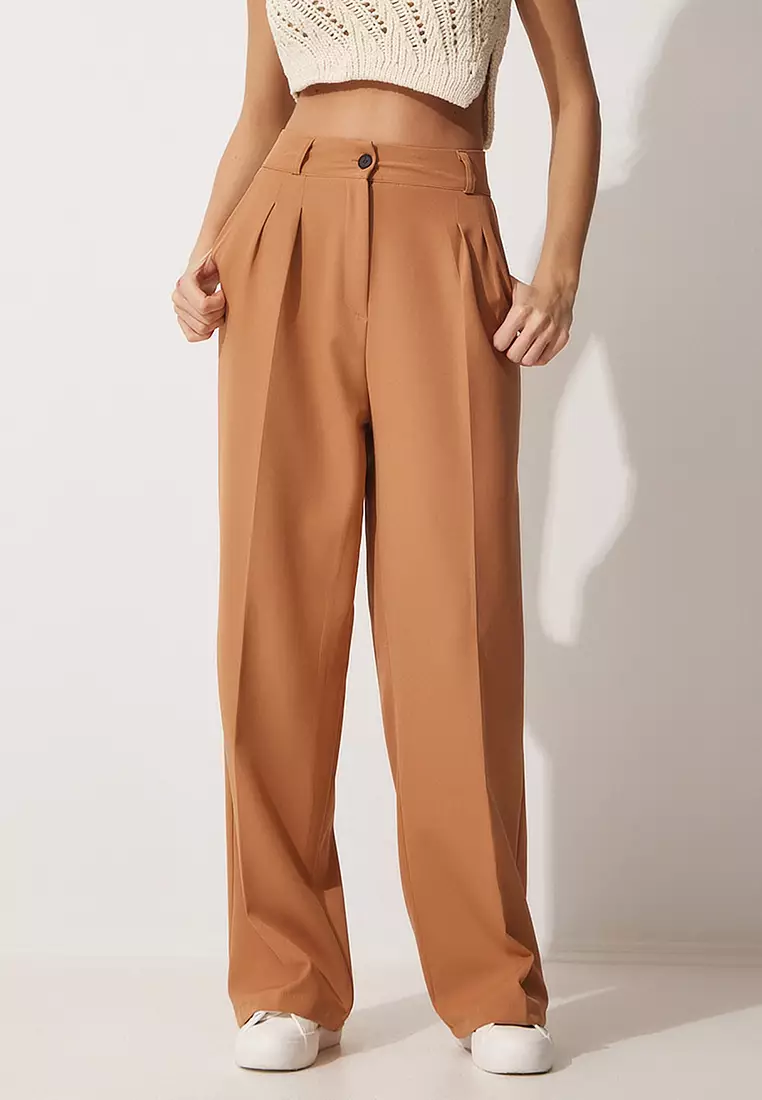 Buy Happiness Istanbul High Waist Ribbed Trousers 2024 Online