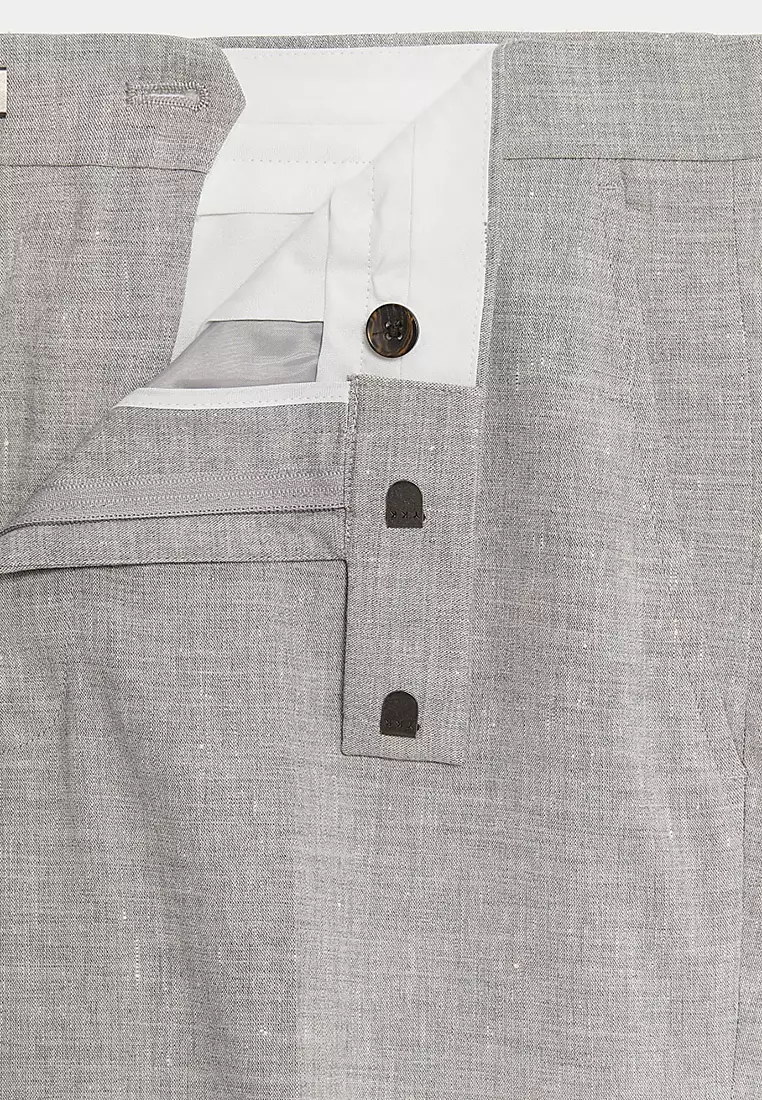 Tailored Fit Italian Linen Miracle Suit Trousers
