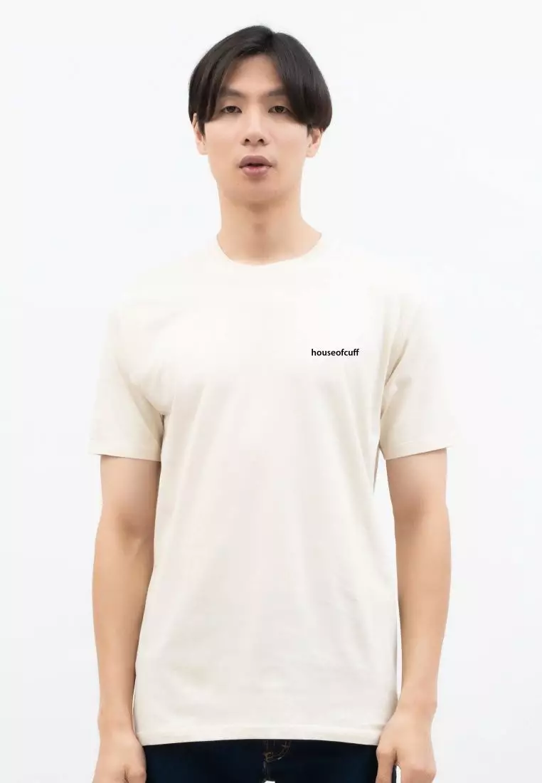 Kaos Polos Pria Premium Katun Combed Lengan Pendek Krim