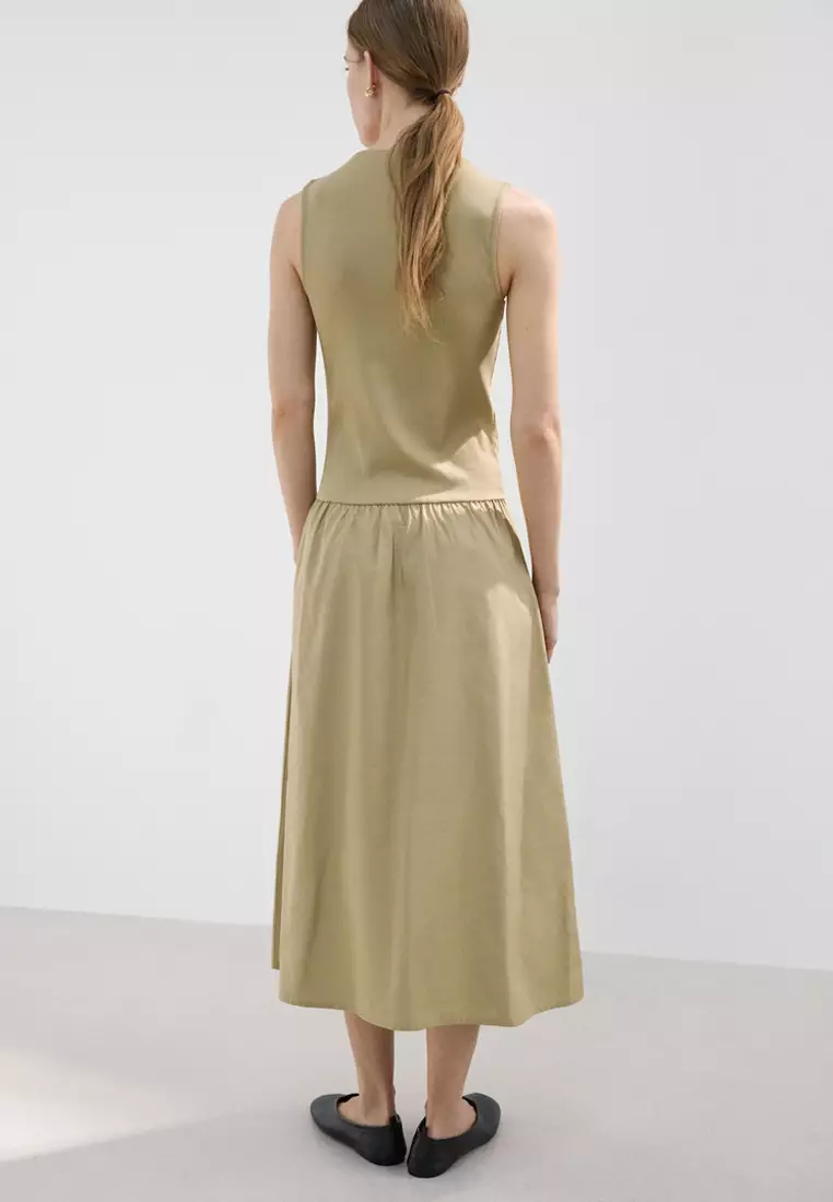 Contrast-Bodice Dress
