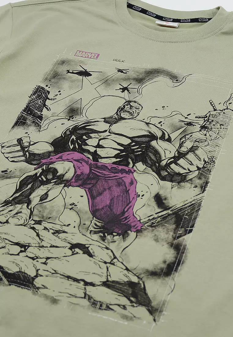 Licensed Mens Graphic Oversize T-Shirt "Incredible Hulk Sketch"