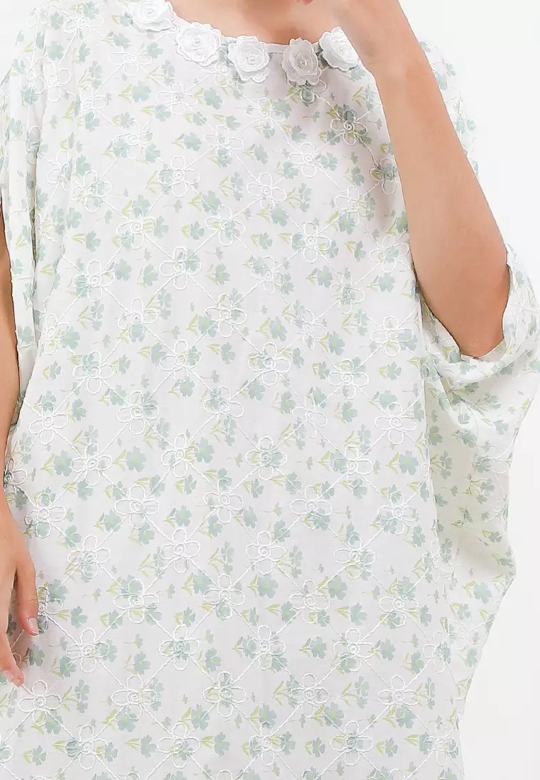 Flo Appliq Emb Printed Kaftan