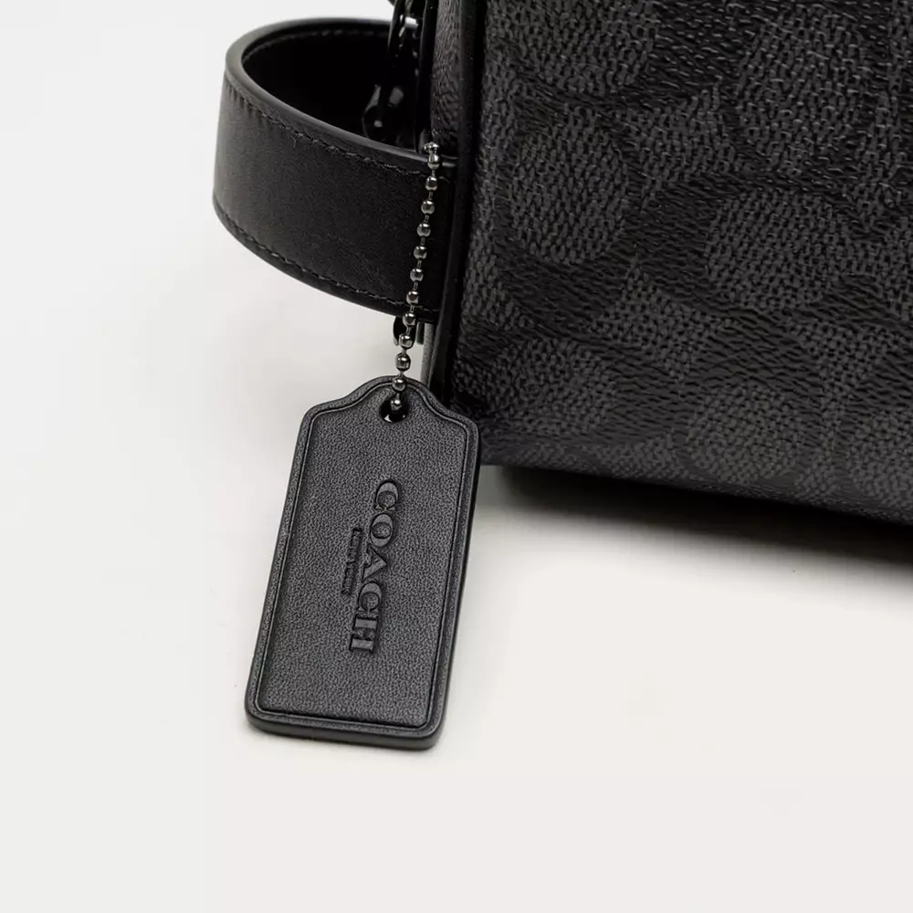 Small Travel Kit Signature Canvas Charcoal Black with Handle