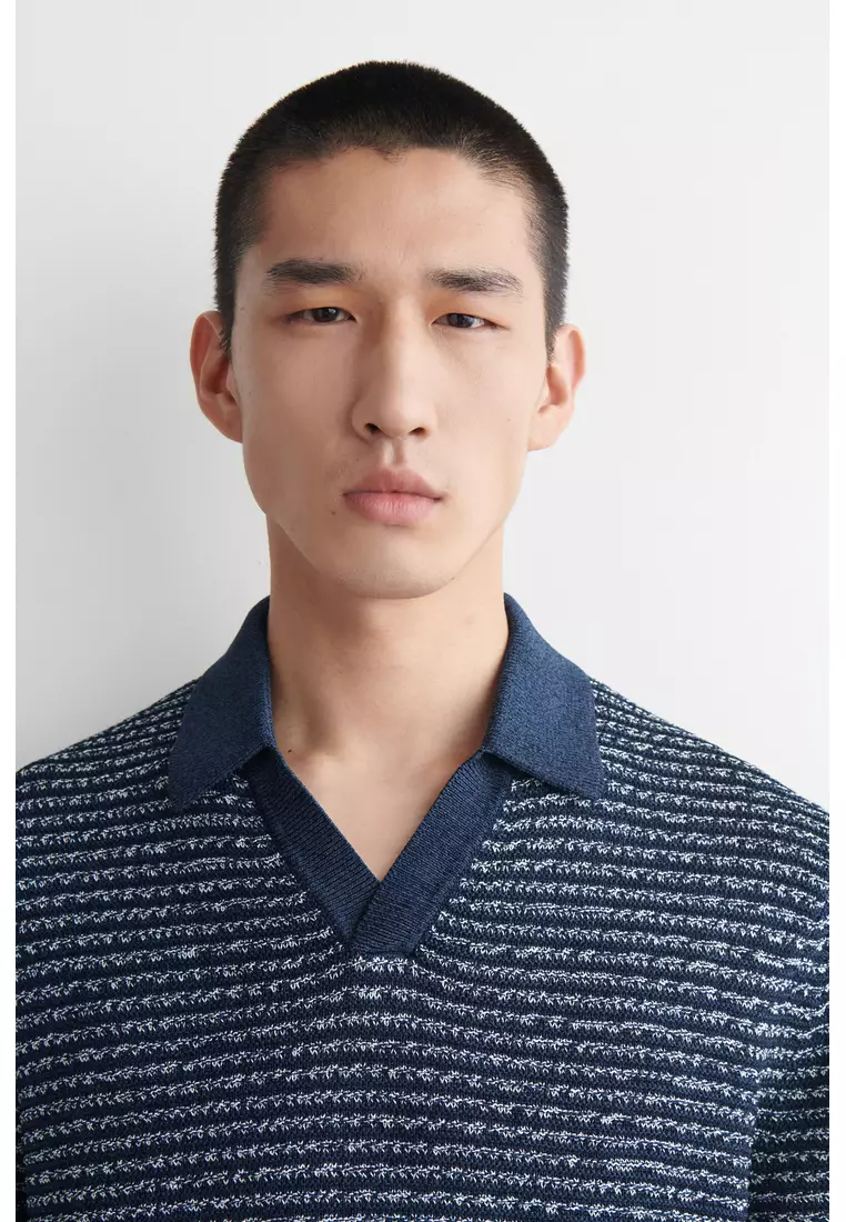 OPEN-KNIT POLO SHIRT