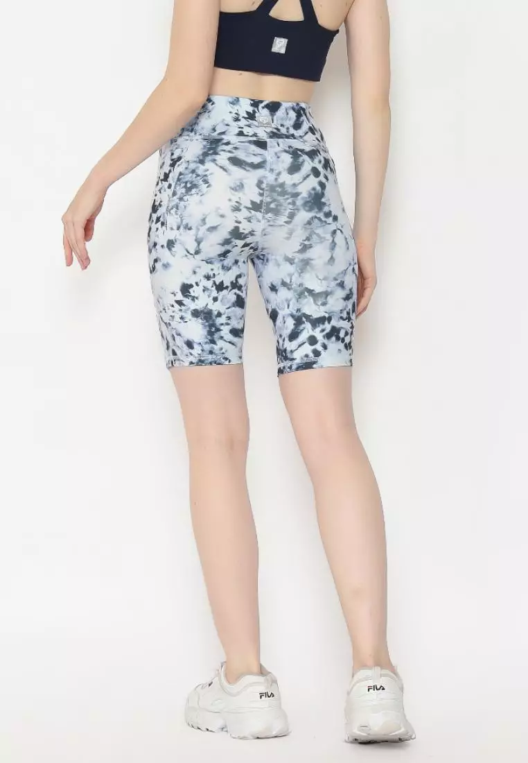 Fitwear - Legging Pendek Olahraga Wanita WANDA SIDE POCKET - TIE DYE NAVY