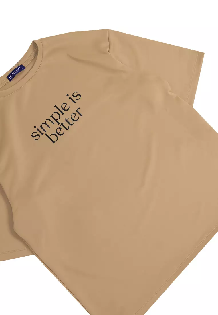 MTL82 kaos t shirt pria oversize thirdday simple is better khaki